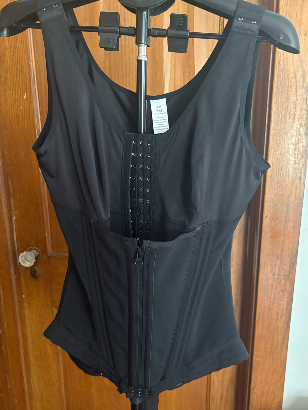 Shaping Bodysuit / Waist Trainer Top — Black — Size XXL